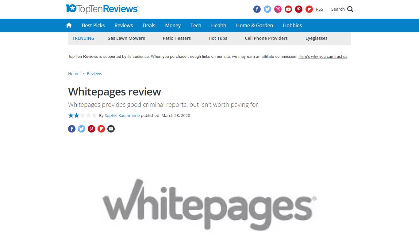 Whitepages review | Top Ten Reviews